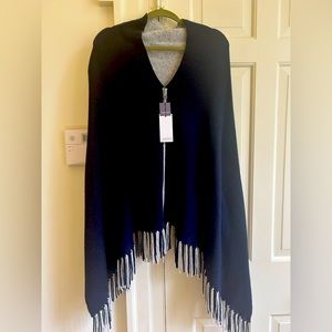 NWT ALASHAN Navy Cashmere Poncho